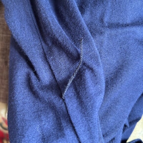 Navy Blue Stretch Jersey Wrap Dress - Picture 3 of 3